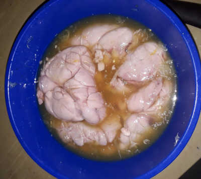 Mollejas marinándose